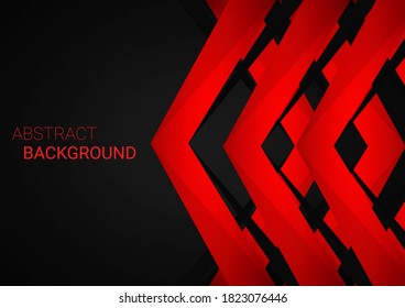 Geometry shapes red lines on dark background