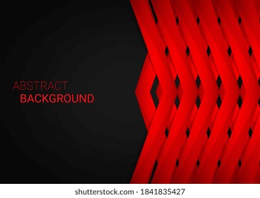 Geometry shapes red lines on dark background