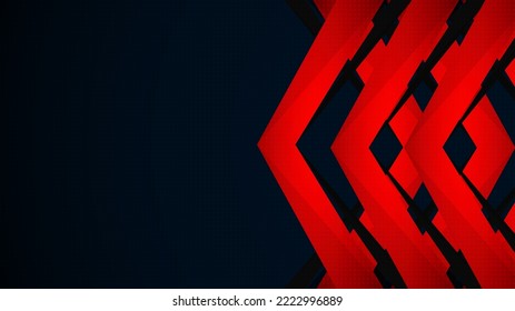 La geometría da forma a las líneas rojas en un fondo azul oscuro