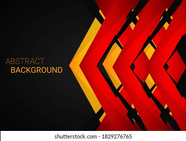 Geometry shapes red and orange  lines on dark background