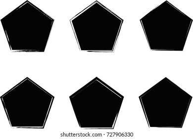 Geometry Shapes . Set of Hexagon Elements for Your Design .