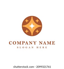Geometry star with circle logo template. Good for business