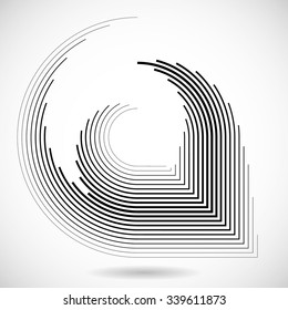 Geometry Striped Shape . Technology Shape, Lines in Abstract Form . Vector Illustration .Technology Geometric  Logo . Vector .