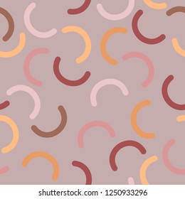 Geometry style. Bold Arc. Seamless pattern. Multicolored. Abstract background.Half circles. 