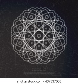 Geometry symbol. Decorative grunge background with sacred elements. Religion background. vector illustration.