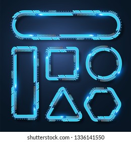 Geometry technology vector banner set.