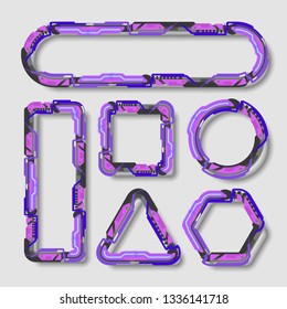 Geometry technology vector banner set.