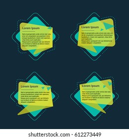 Geometry Text  Set Curved Edges Origami Flat That Can Be Used For Various Things