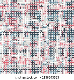 Geometry texture classic modern repeat pattern. Abstract black, blue, pink and beige colorful geometric checked pattern.