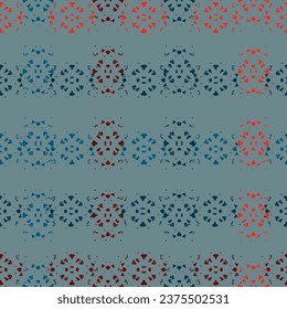 Geometry texture repeat creative modern pattern geometric grunge blue and beige white background. Ethnic Ikat tropical seamless pattern pastel tone.