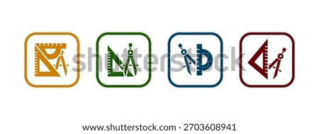 geometry tool icon vector illustration. colorful geometry concept.