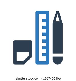 Geometry tool pencil and erase icon