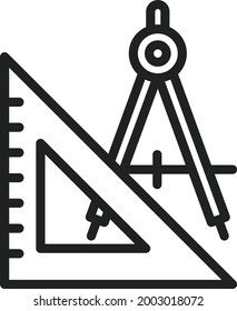 Geometry Tools icon vector image. Can also be used for Physical Fitness. Suitable for mobile apps, web apps and print media.