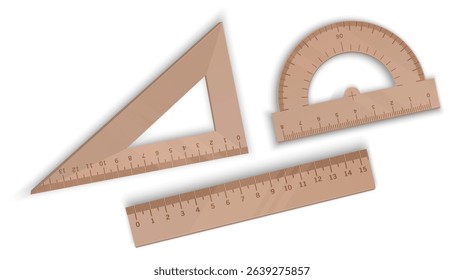 Geometry Tools Triangle Ruler, Protractor, and Ruler