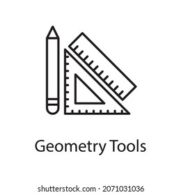 Geometry Tools  vector Outline Icon Design illustration. Construction Symbol on White background EPS 10 File