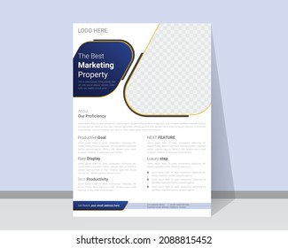 Geometry trendy flyer template for business purpose design in A4 size. Vector illustration, flyer, infographic modern layout.