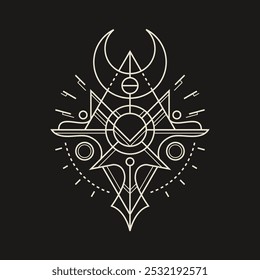 Geometría Triángulo Luna insignia para Mercancía, ropa u otro