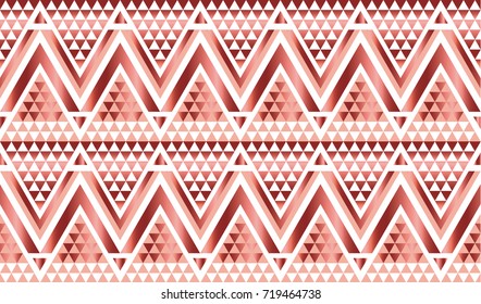 geometry triangle pattern. gold stylized vector illustration. Art Nouveau seamless ornamented pattern in yellow and rose color
