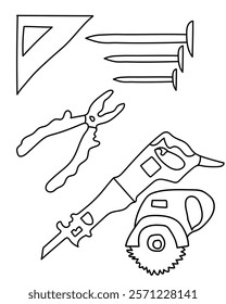 Geometry Triangle, Plers, Saw Blade vector tools are essential digital resources for architects, engineers, and designers tools typically use vector graphics to create precise,scalable illustrations.