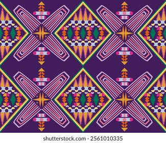 Geometría tribal navajo patrón gráfico de motivos populares textil sari envoltura de alfombra de papel.