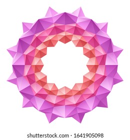 Geometry Use triangles, polygon, arrange them together Is a pink abstract flower pattern, on a white background.