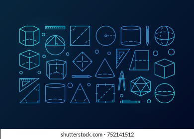 Geometry Vector Blue Illustration Made Linear Stock Vector (Royalty ...