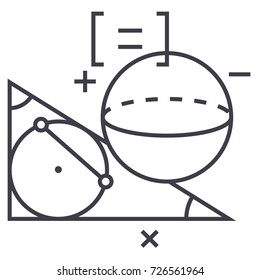 geometry vector line icon, sign, illustration on background, editable strokes