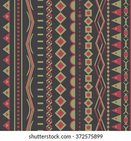 geometry vector pattern. ethnic triangle seamless ornament wirh dots 