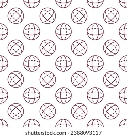 Geometry vector thin line seamless pattern - Sphere concept background