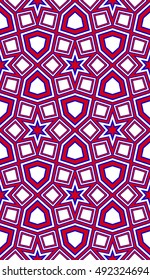 geometry vertical banner. seamless. blue, red color. vector illustration. for design, textile, poligraphy,