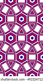 geometry vertical banner. seamless. blue, red color. vector illustration. for design, textile, 