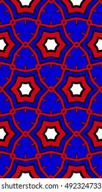 geometry vertical banner. seamless. blue, red color. vector illustration. for design, textile, poligraphy,