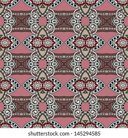 geometry vintage floral seamless pattern