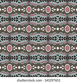 geometry vintage floral seamless pattern