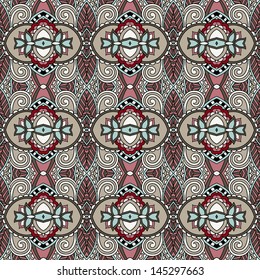 geometry vintage floral seamless pattern