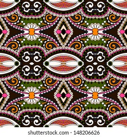 geometry vintage floral seamless pattern