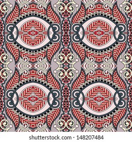 geometry vintage floral seamless pattern