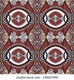 geometry vintage floral seamless pattern