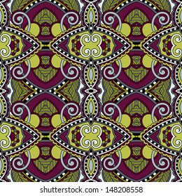 geometry vintage floral seamless pattern