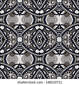 geometry vintage floral seamless pattern