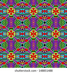 geometry vintage floral seamless pattern