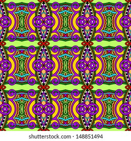 geometry vintage floral seamless pattern
