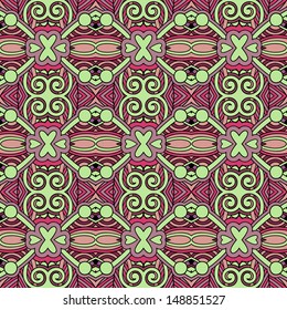 geometry vintage floral seamless pattern