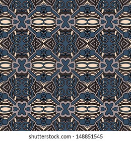 geometry vintage floral seamless pattern