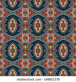 geometry vintage floral seamless pattern