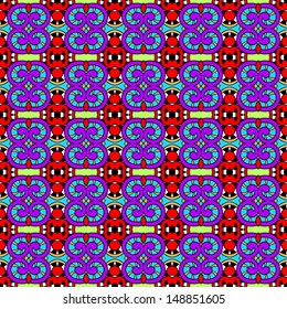 geometry vintage floral seamless pattern