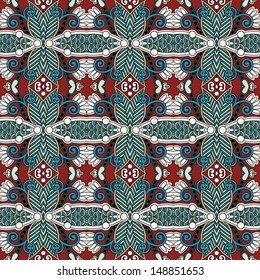 geometry vintage floral seamless pattern