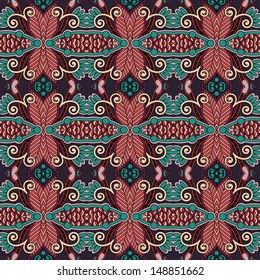 geometry vintage floral seamless pattern