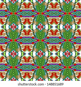 geometry vintage floral seamless pattern