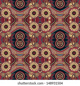 geometry vintage floral seamless pattern